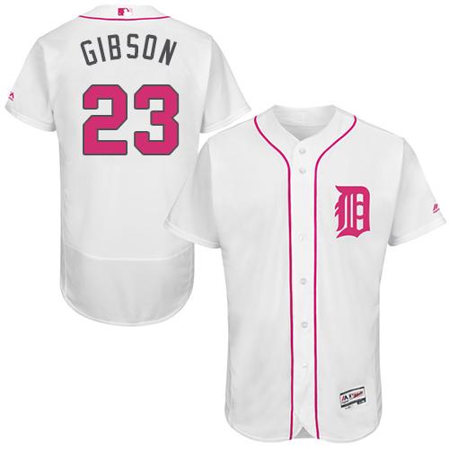 Tigers #23 Kirk Gibson White Flexbase Authentic Collection Mother's Day Stitched MLB Jersey